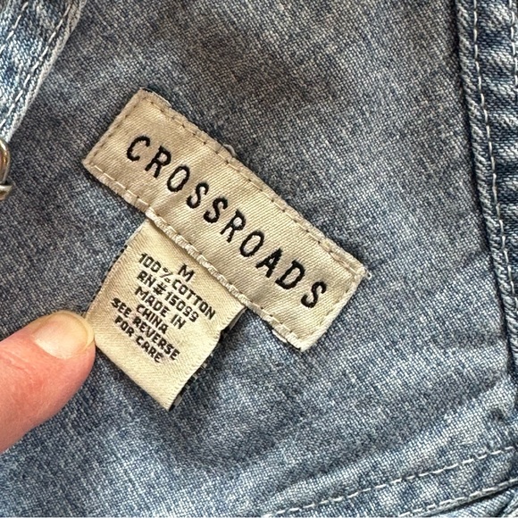 Crossroads Women's Denim Overalls - size M 100% Cotton - Picture 6 of 9